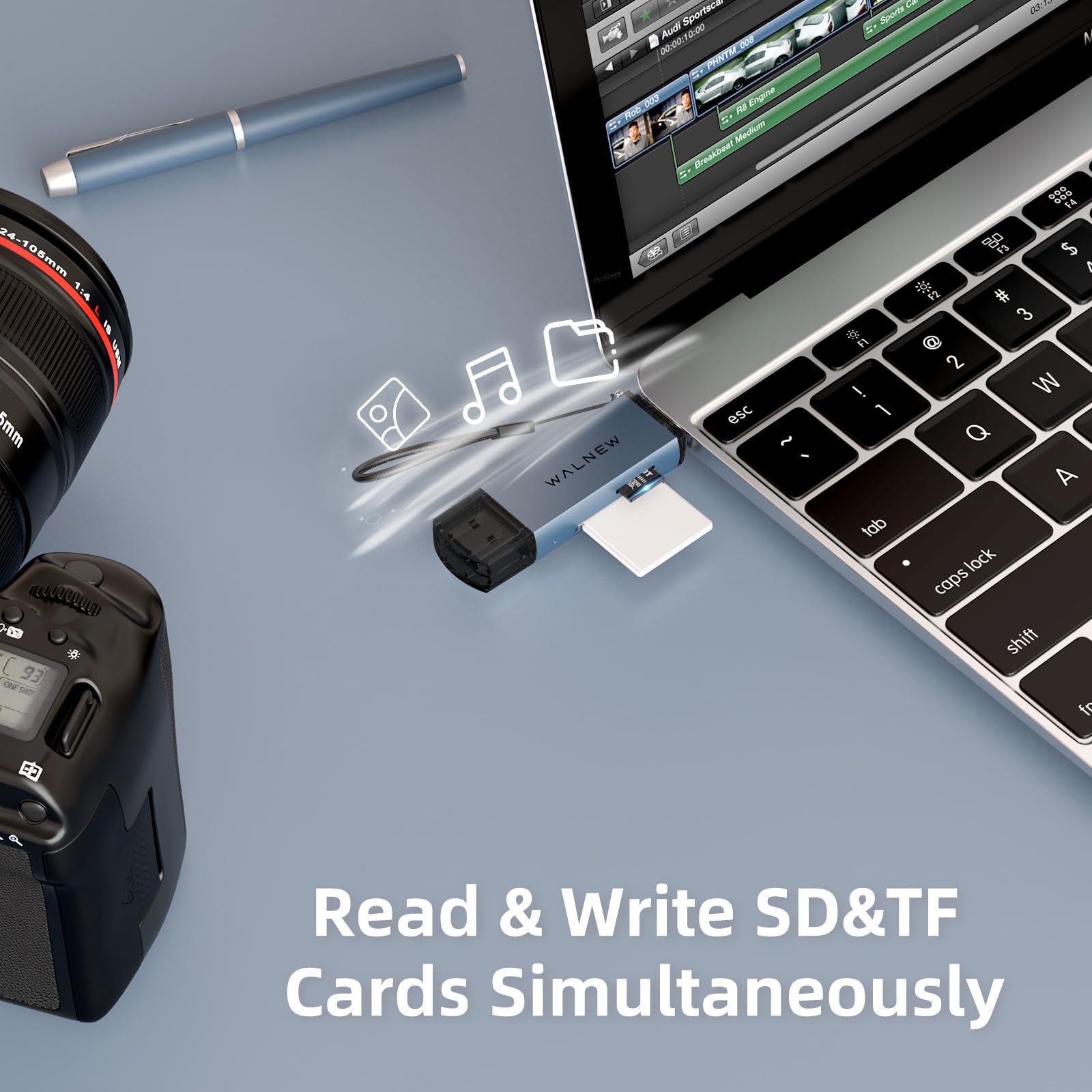 Sd Card Reader, Walnew Usb 3.0 And Usbc To Sd/Microsd Adapter For Macbook Pro/Air M1 M2,Mac,Ipad 10Th/Mini 6,Xps 15,Samsung Gala